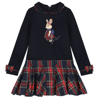 Girls Navy Blue Bunny Dress
